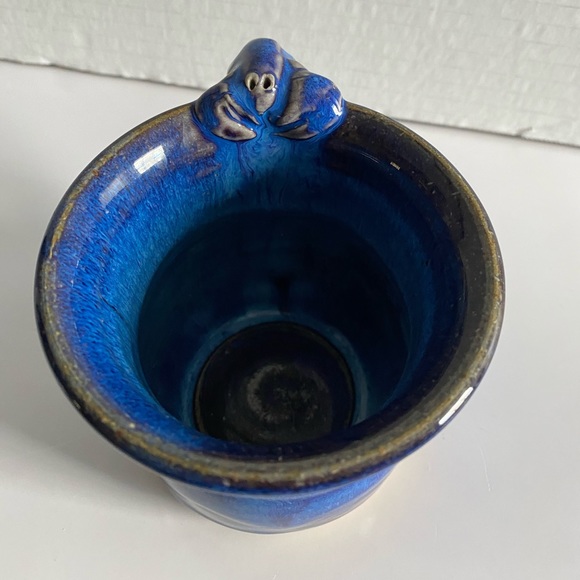 Blue Glazed Pottery Mug with Lobster by DAVE - Picture 6 of 8